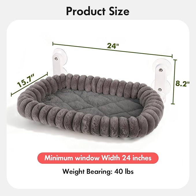 Cat Window Perch with Bolster, Cordless Foldable Cat Window Hammock with Strong - Image 5