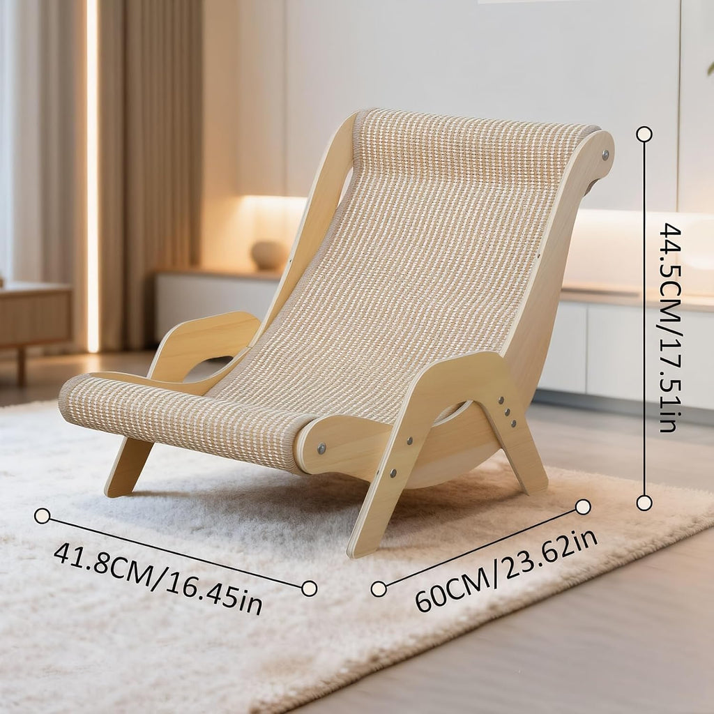 Extra Large Cat Scratching Lounge - Multi-Layer Solid Wood & Sisal, XXL Cat Scratcher and Bed for Large Cats, Furniture Protector with 110lb Capacity