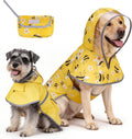 KOOLTAIL 2-in-1 Reversible Large Dog Raincoat, Hooded Rain Jacket Poncho