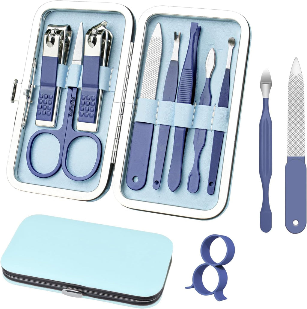 Manicure Set 8 in 1 Stainless Steel Nail Clippers for Men，Manicure Kit for Women，Nail Grooming Kit，Nail Clipper Set，Personal Care Tools