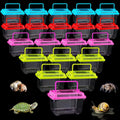 20 Pcs Plastic Reptile Terrarium Box Carrier Cage, 5.1×3.5×3.5in