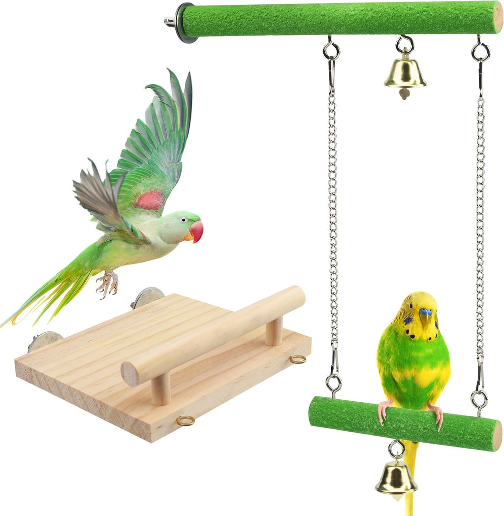 Bird Perches for Conure Stand Natural Wood Platform Bird Nail Trimming Perch Paw Grinding Stick for Parakeet Cockatiels Parrot Perch Bird Cage Accessories