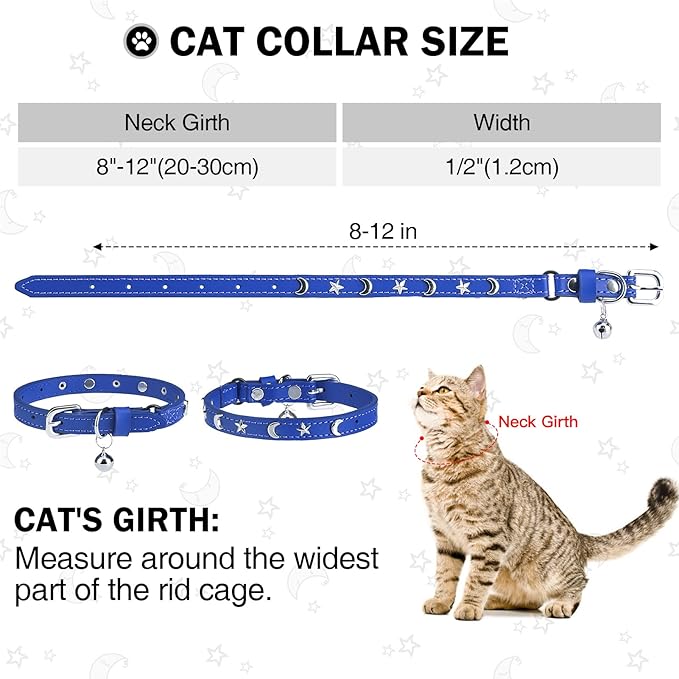 Leather Cat Collars for Boy Girl Cats - Image 3
