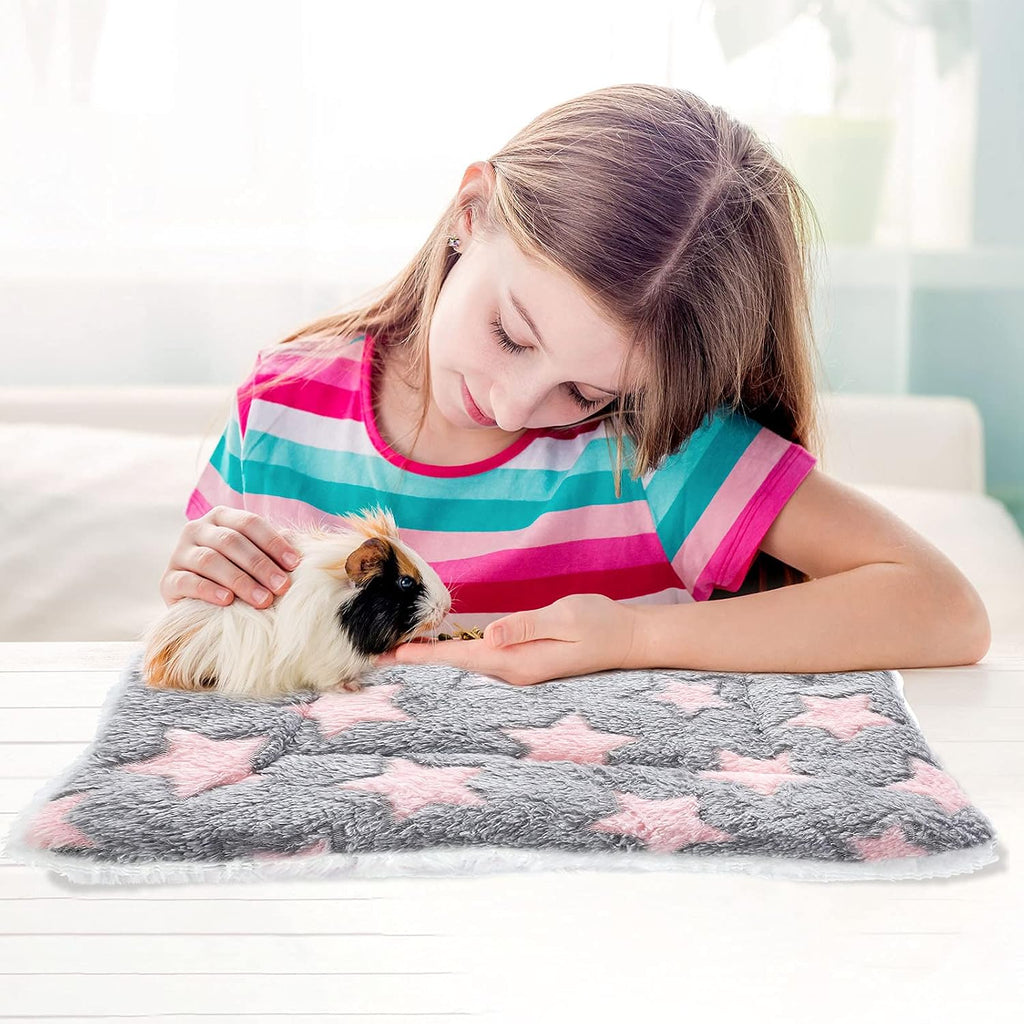 Jetec 4 Pcs Guinea Pig Bed Pads Big Twinkle, 10 x 11 Inch Plush Mat