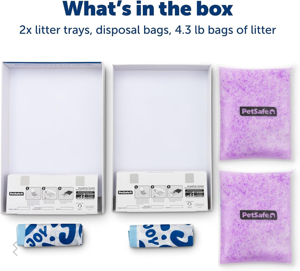 PetSafe ScoopFree Disposable Crystal Cat Litter Trays, Lavender, 2-Pack