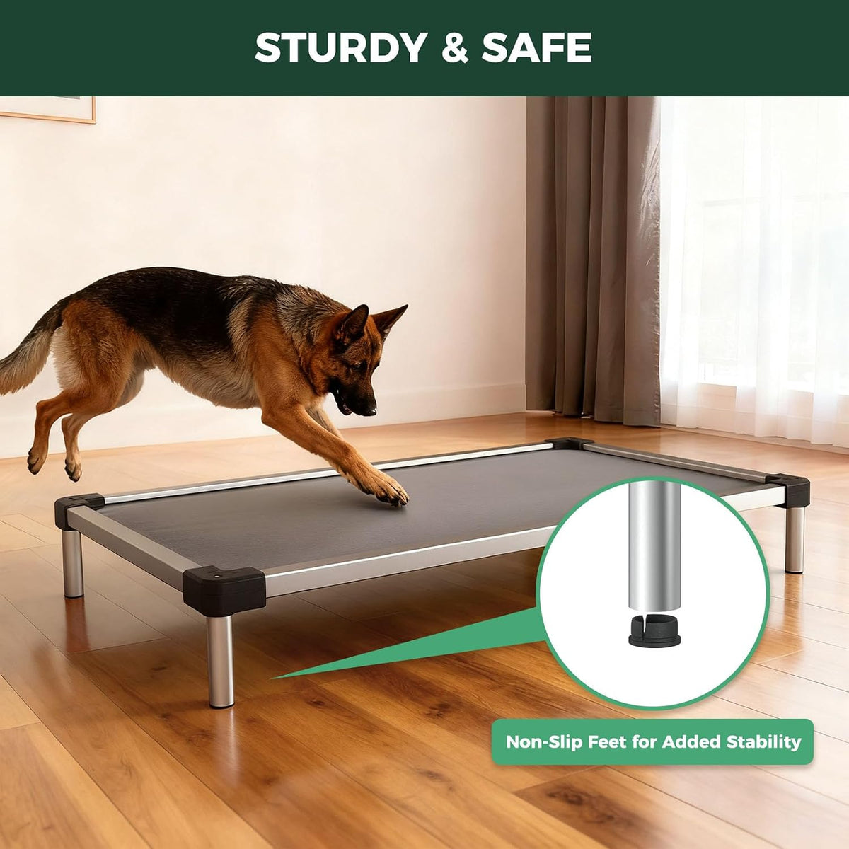 FXW TitanNest Padded Chew-Proof Elevated Dog Bed for Large Dogs