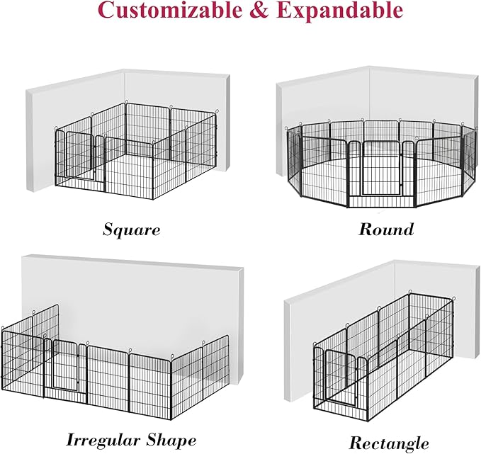 Dog Playpen Dog Fence Outdoor for Yard, 32inch 48 Panels Dog Pens Outside - Image 7