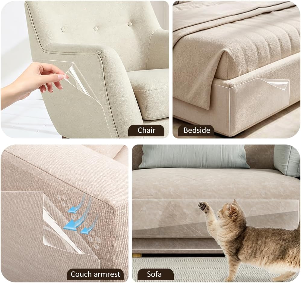 Farbic Anti Cat Scratch Furniture Protector-196.9''*16.5'' Strong Sticky
