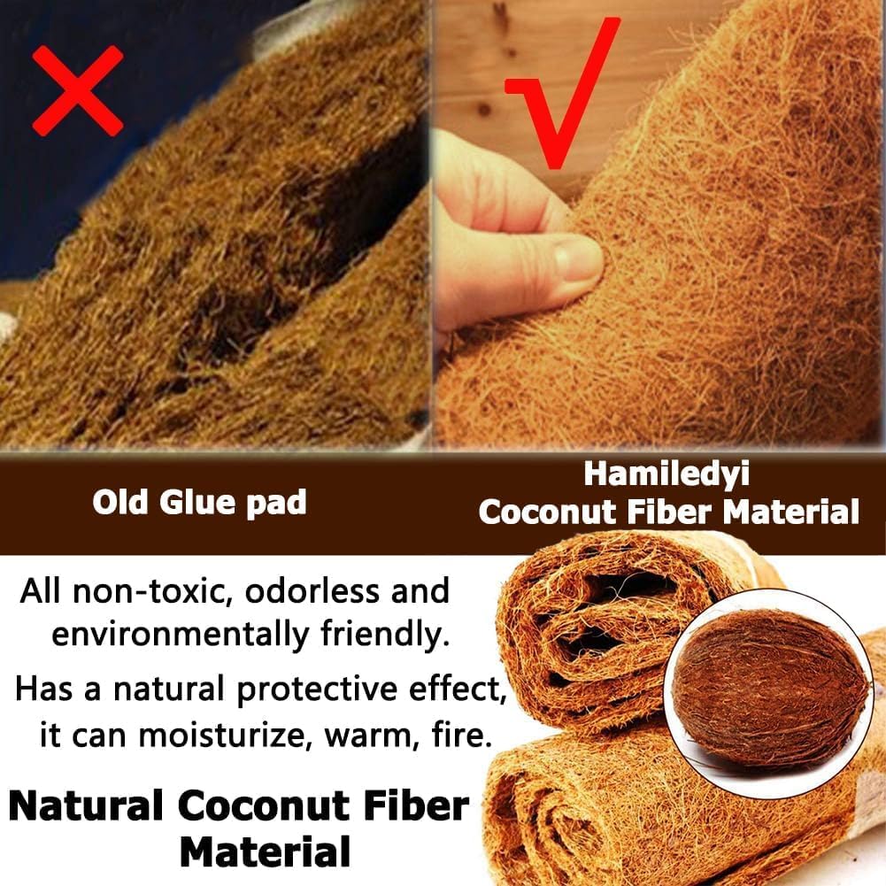 Hamiledyi Reptile Carpet Natural Coconut Fiber Tortoise Carpet Mats 4PCS
