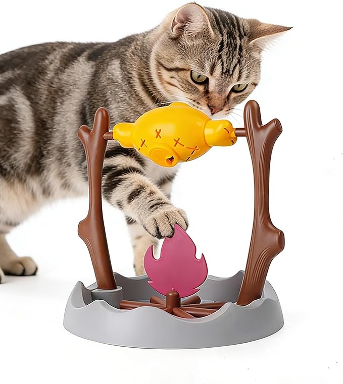 Cat BBQ Toy, Pets Dry Food Dispenser, Cats Slow Feeding Snack Bowl, Grilled by Unknown