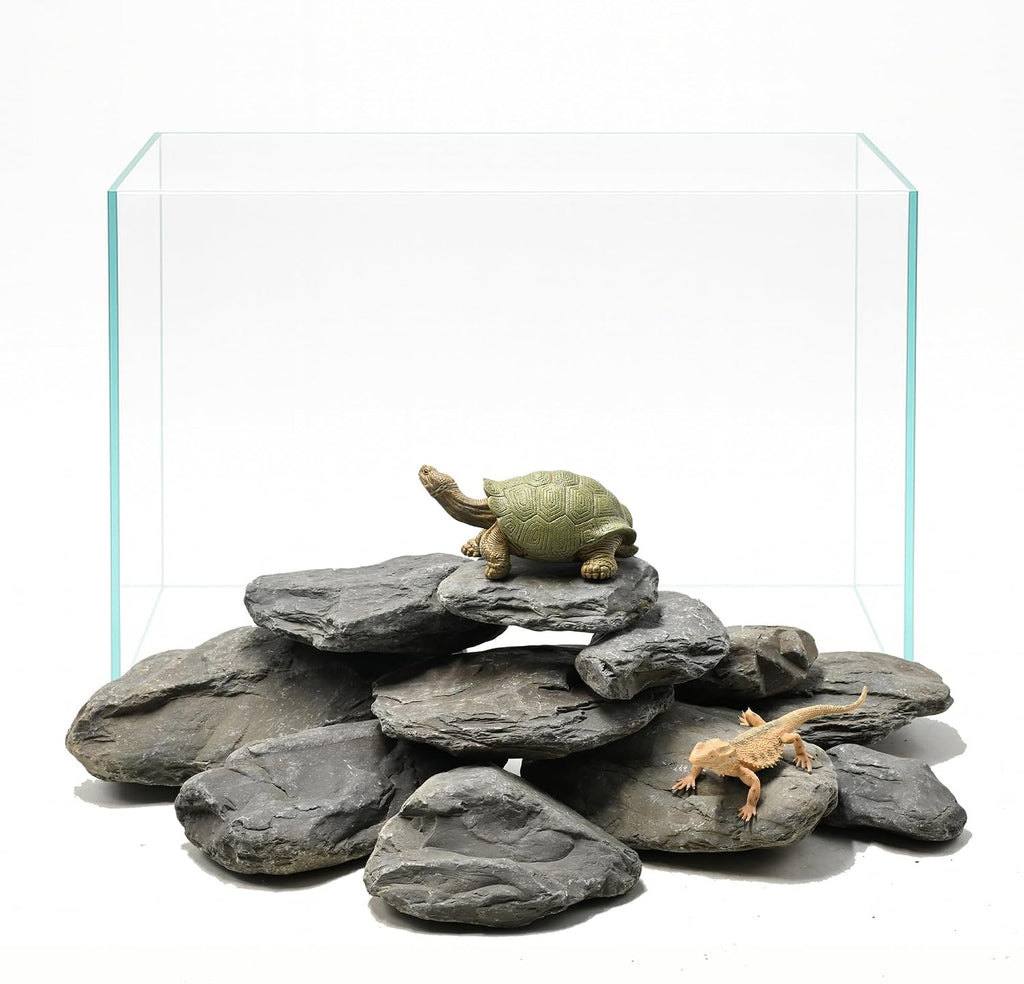 Natural Rock Black Slate Stone for Terrarium Aquascaping,1lb 2-4Inches