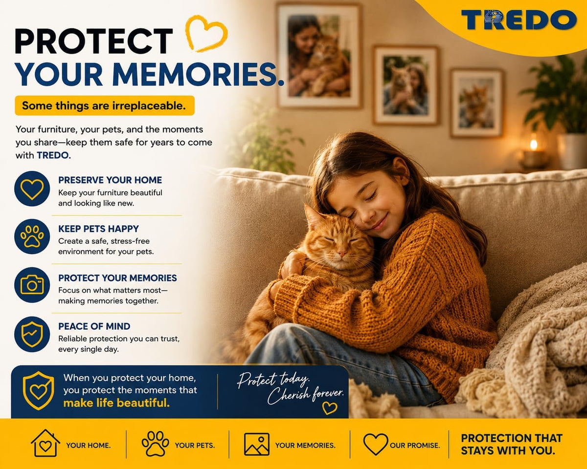 TREDO Cat Scratch Couch Protector 12 Pack, 17 x 12 in, 50 Twist Pins