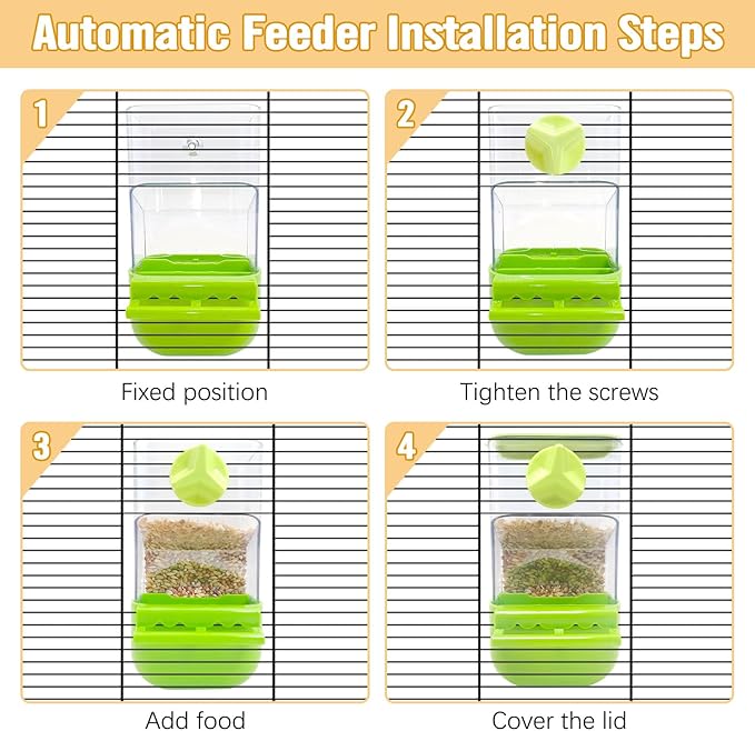 BNOSDM No Mess Bird Automatic Feeder Bird Cage Feeders Parrot Cage Accessories - Image 7