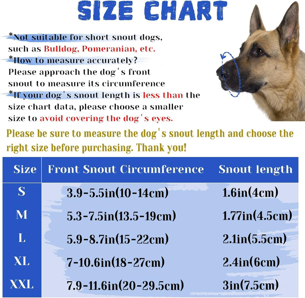 Dog Muzzle, Air Mesh Breathable Muzzle for Medium Large Sized Dogs to Anti & Prevent Biting Barking, Soft Grooming Muzzle for German Shepherd Dog with Reflective & Adjustable Strap(Black-L…