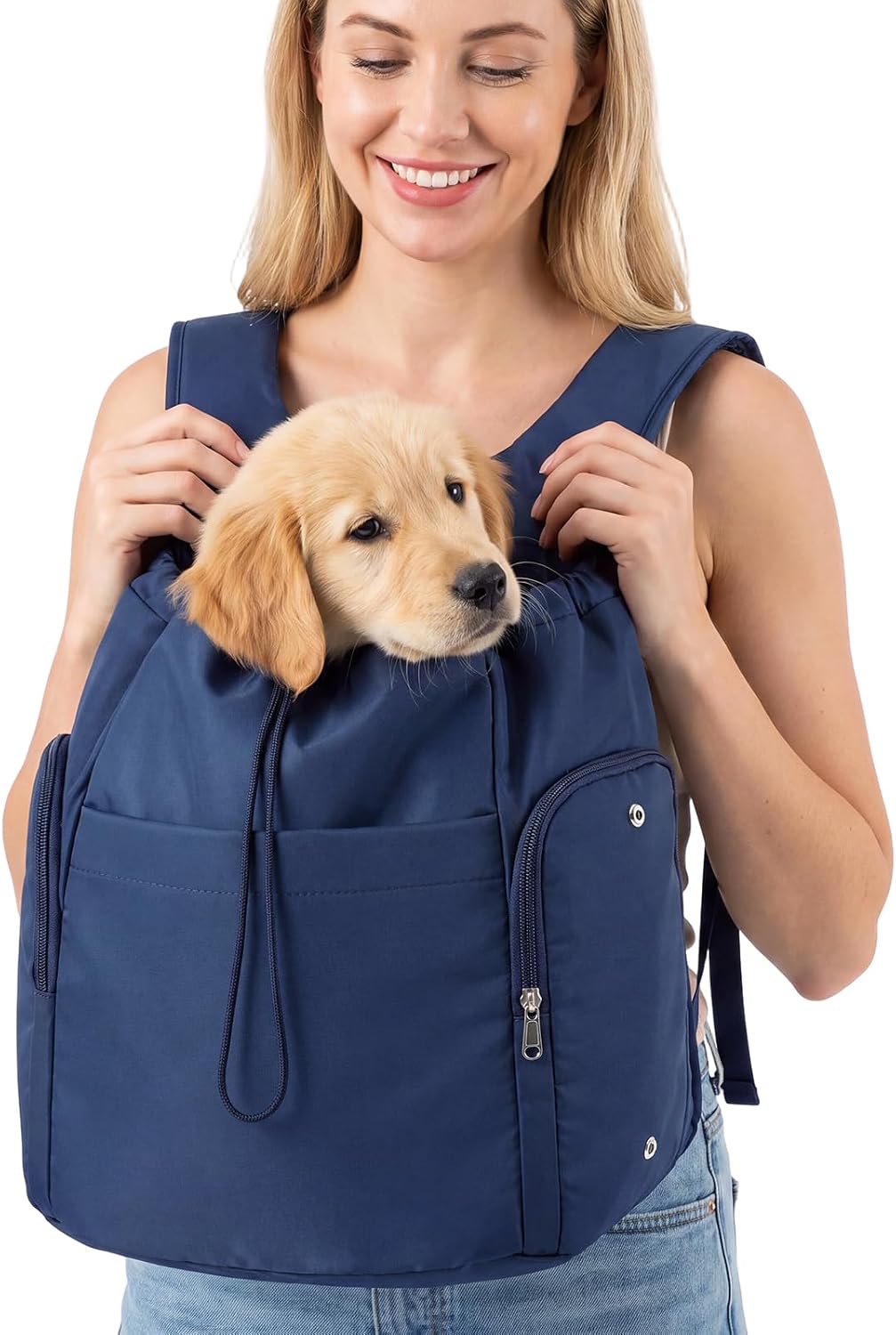 Eccliy Dog Sling Carrier for Small Pets up to 15lbs, Cream