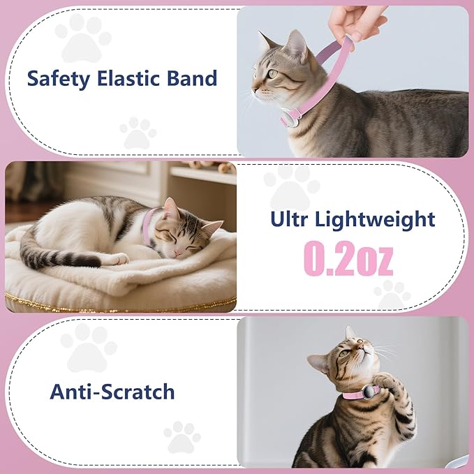 AirTag Cat Collar, Ultra Elastic Cat Tracker Collar, Airtag Holder Compatible - Image 6
