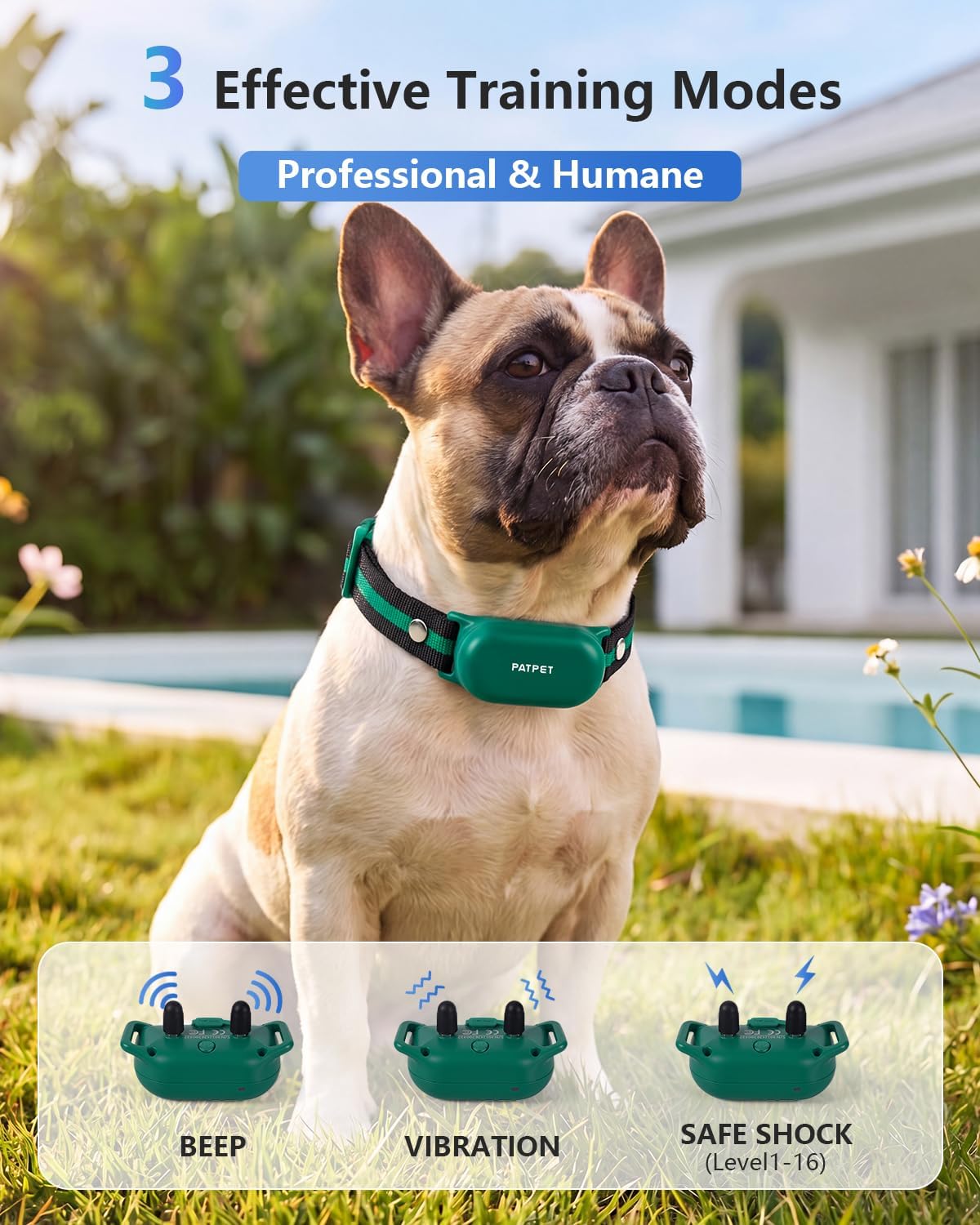 PATPET Dog Shock Collar with Remote Control - 4000FT Safe Training Collar