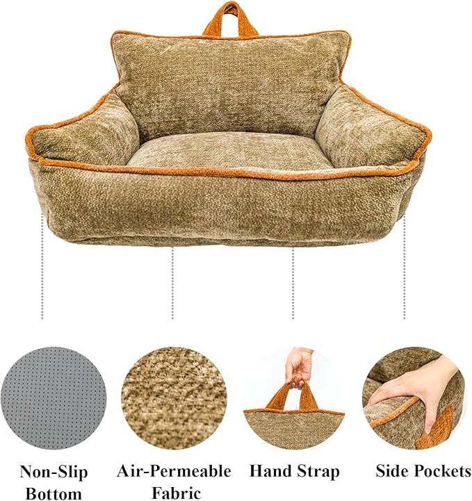 Orthopedic Dog Bed with Memory Foam, Washable Plush Pet Bed - Image 4