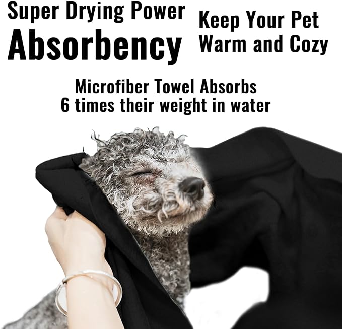 3 Pack Microfiber Dog Towels for Drying Dogs, Super Absorbent and Soft Pet - Image 4