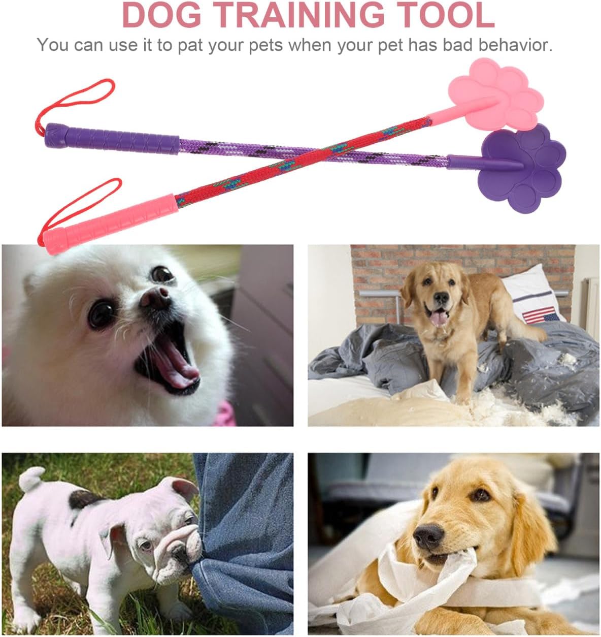 Toddmomy 2 pcs Dog Training Paw Shape Flexible Pet Training Tool for Puppy Obedience Behavior Correction Lure Play Lightweight No Hurt Pet Accessory