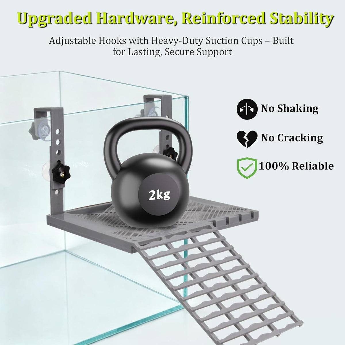 Hanging Turtle Basking Platform with Food Tray for 30-75 Gal Aquariums