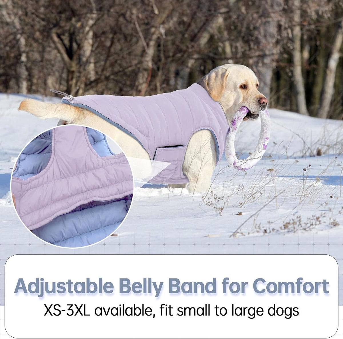 Lelepet Reversible Dog Coat Windproof Dog Puffer Jacket Lightweight Vest