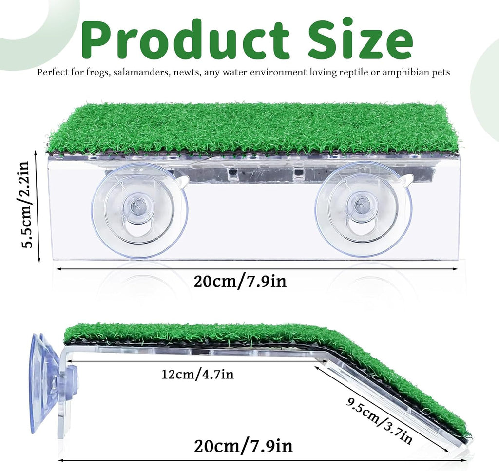 Large Turtle Basking Platform, 2-in-1 Floating Dock with Ramp for Aquatic Turtles Reptiles and Amphibians, Easy to Install Basking Area for Habitat Tank Terrarium