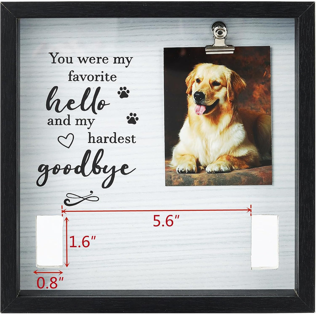 Pet Memorial Gifts for Dogs/Cats,Pet Loss Sympathy Gift Dog Memorial Gifts for Loss of Dog Remembrance Passing Away Gifts,Dustproof Pet Memorial Frame with Transparent Cover Dog Shadow Box Memorial