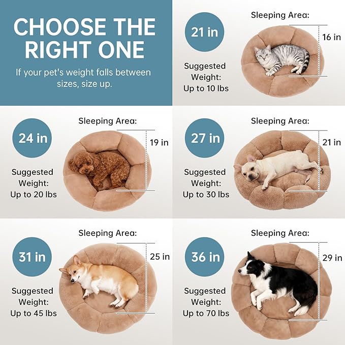 OhGeni 31 inches Calming Donut Orthopedic Dog & Cat Bed - Image 9