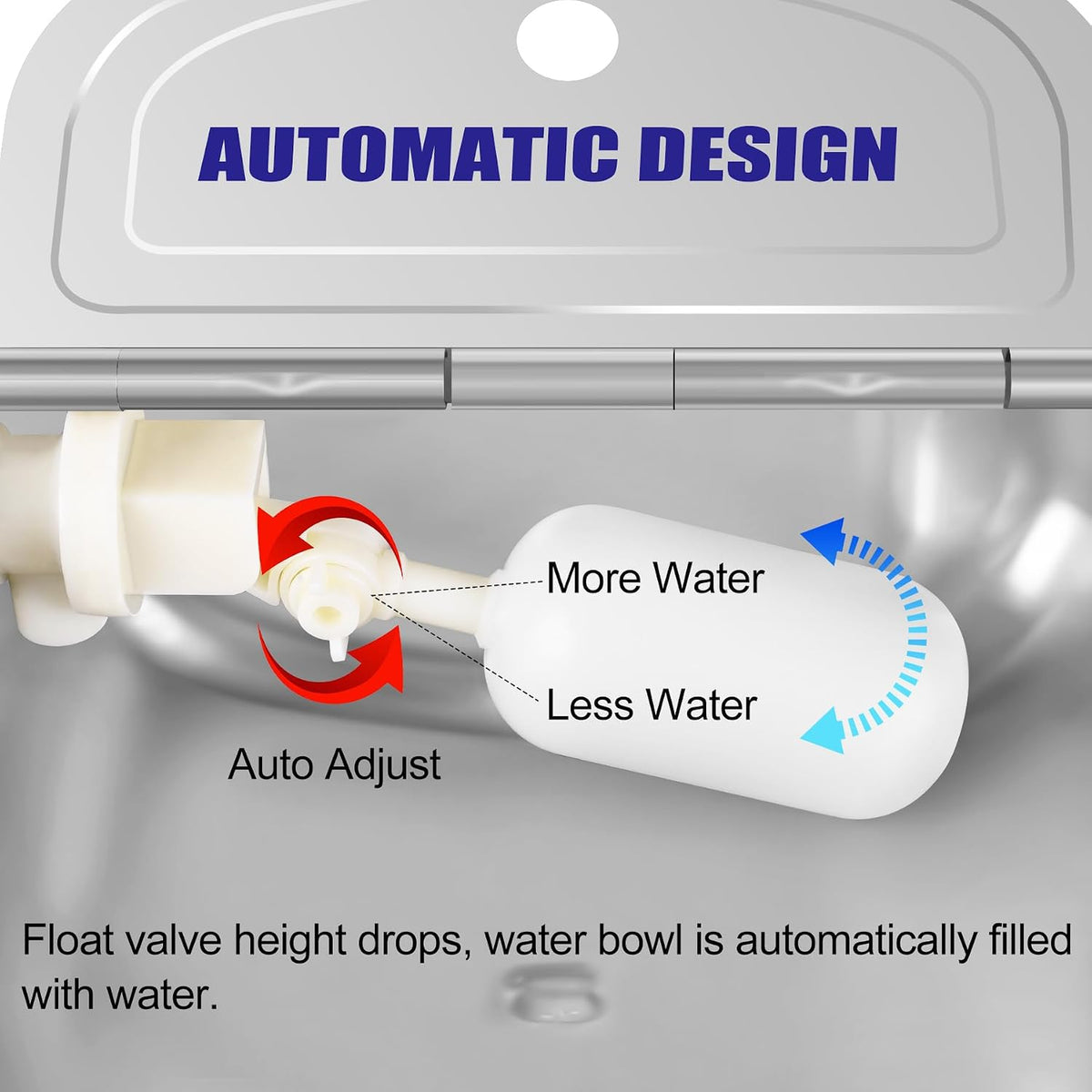 ToLanbbt Automatic Animal Dispenser Horse Water Bowl with Float Valve Stainless Steel Goat Waterer Feeder Outside Water Trough for Livestock Auto Fill Dog Watering Bowl with 1/2" Hose, Drainage Hole