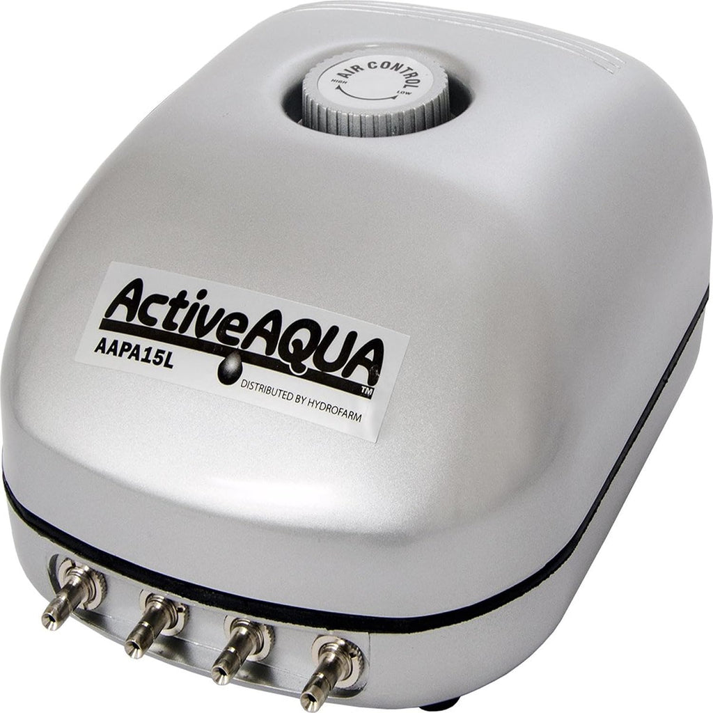 Active Aqua 4-Outlet Air Pump, 6W, 15 L/min, Silver/Grey, Aquarium Aerator