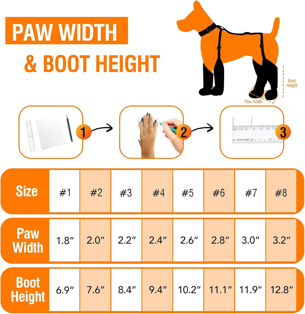 Dog Suspender Boots with Fleece Lining, Waterproof Dog Snow Boots Anti-Slip Rubber Sole Dog Booties and Paw Protectors Winter Shoes for Dogs Legging Dog Shoes for Small Medium Large Dogs(B,1)