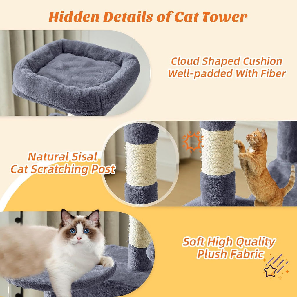 44 Inch Small Cat Tree Tower for Indoor Cats and Kittens