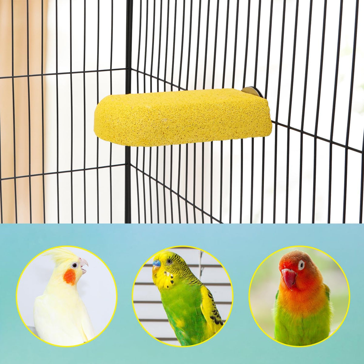 Hypeety Bird Beak Grinding Stone Cage Calcium Mineral Paw Grinding Block