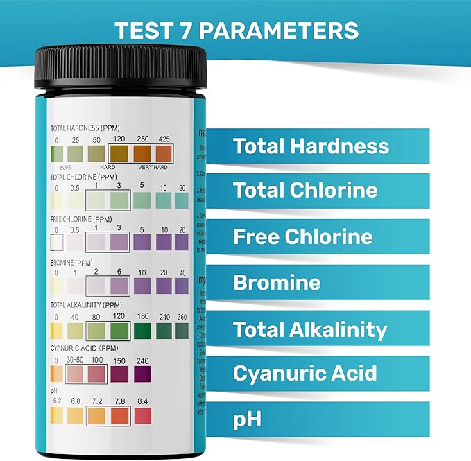 Pool Test Strips 7-in-1, 200 Quick and Accurate Pool and Hot Tub Test Strips - Image 7