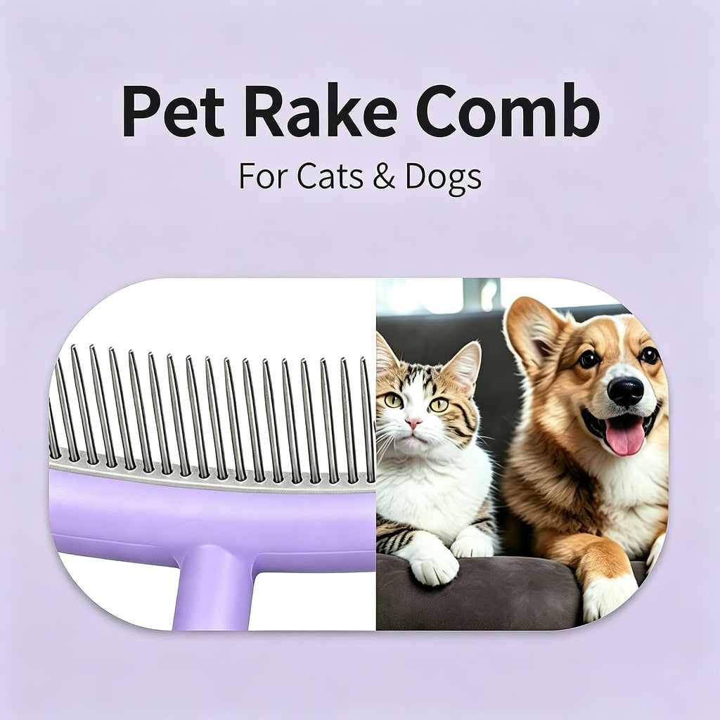 Undercoat Rake for Dogs & Cats, Dematting & Deshedding Purple