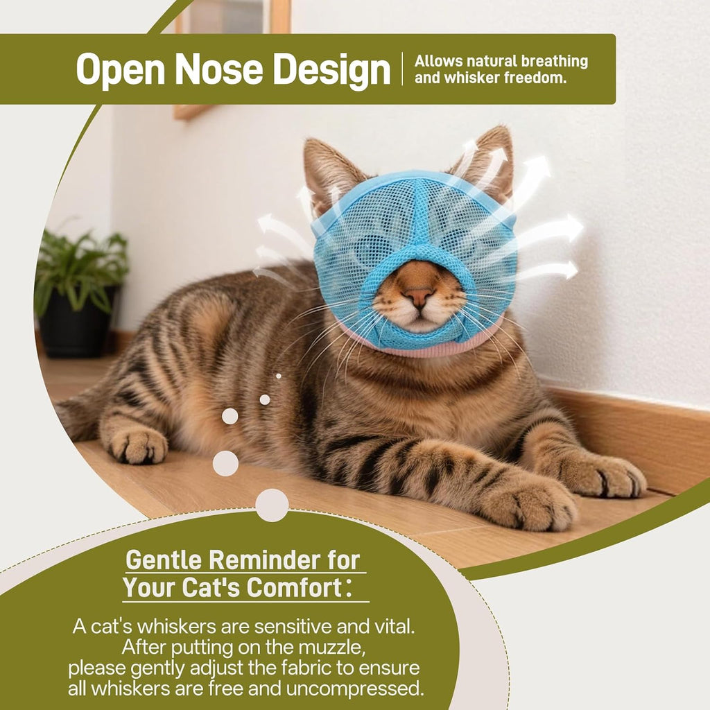 Pezluxe 2pcs Cat Muzzle for Grooming & Nail Trimming