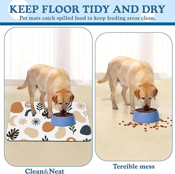 Boho Style Dog Food Mat–Christmas Stocking Absorbent Quick Dry Feeding Placemat - Image 5