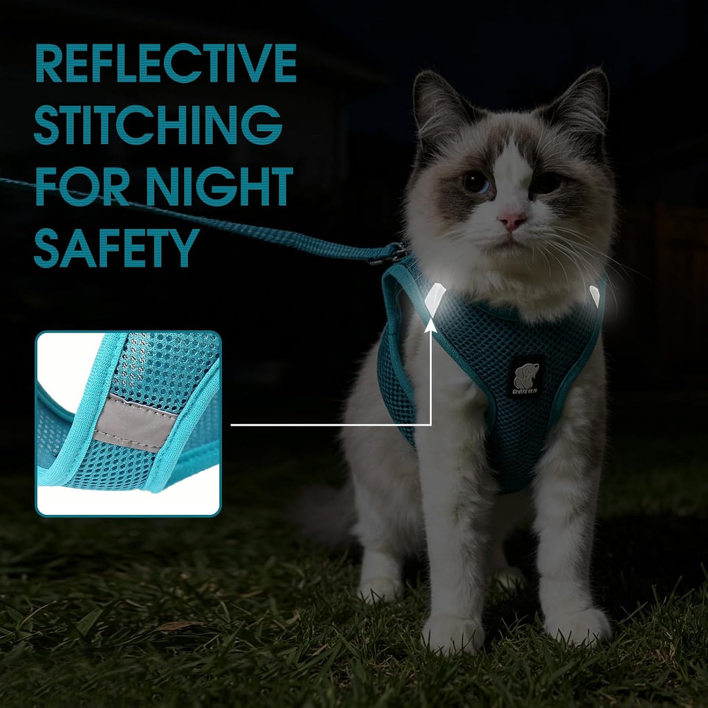 Cat Harness and Leash - Ultra Light Escape Proof Kitten Collar Cat Walking Jacket with Running Cushioning Soft and Comfortable Suitable for Puppies Rabbits