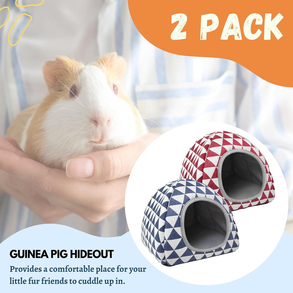 2 Pack Guinea Pig Hideout Washable Dwarf Rabbit Bed