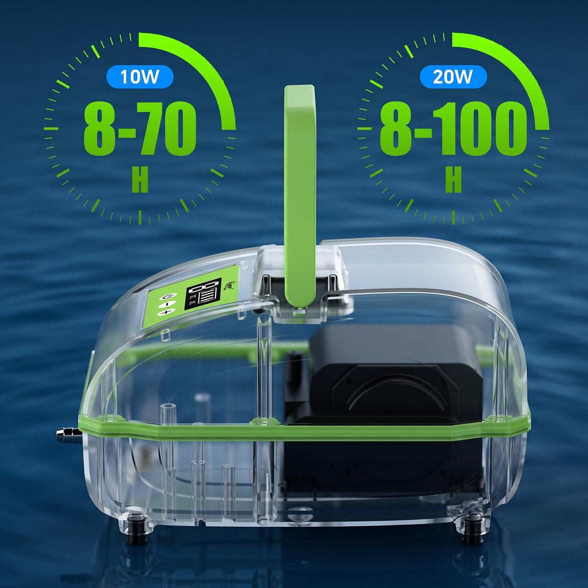 hygger 20W Rechargeable Aquarium Air Pump, Battery Powered Pond Aerator