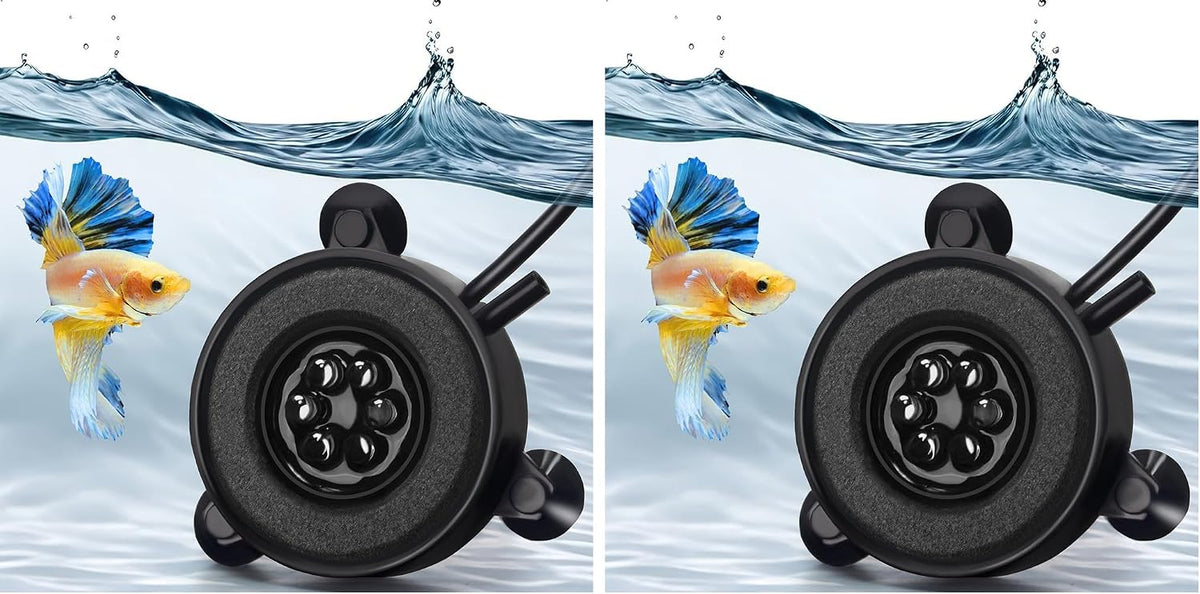 DaToo Aquarium LED Air Bubble Stone Disk Bubble Light 4 Inch with 6 Dazzle Color LEDs Fish Tank Oxygen Bubble LED Light Color Auto Changing with 3.5ft Air Tubing