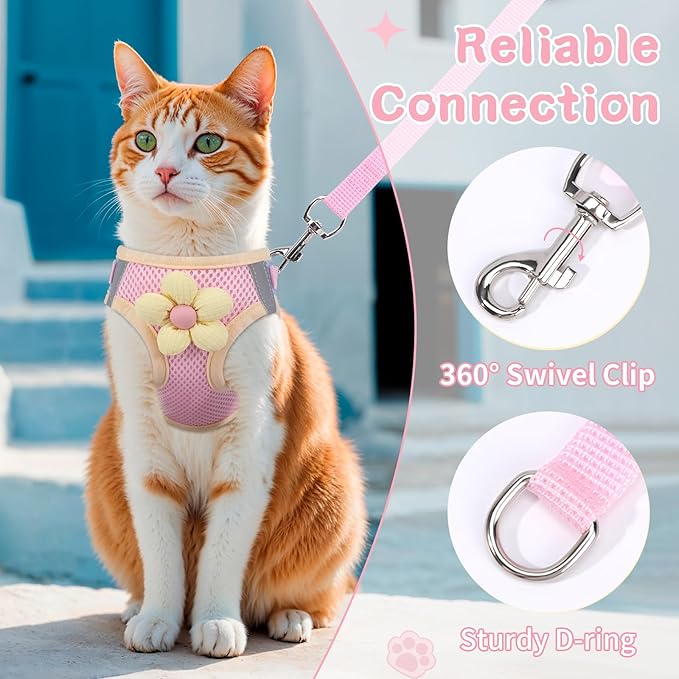 Cat Harness and Leash Set for Walking Escape Proof, Adjustable Kitten Harness - Image 5