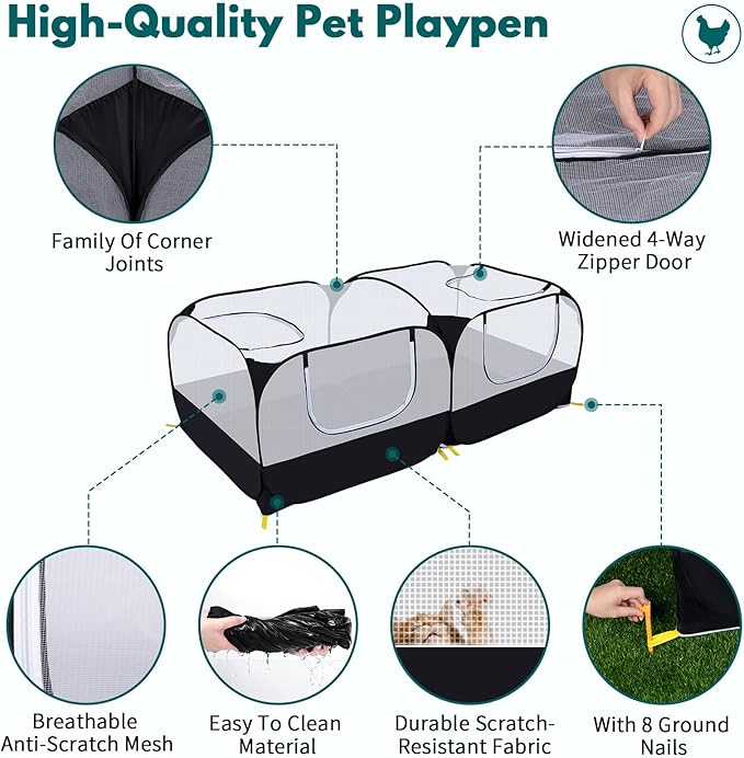 Small Animals Playpen, Pet Cage Tent Large Chicken Run Coop - Image 6