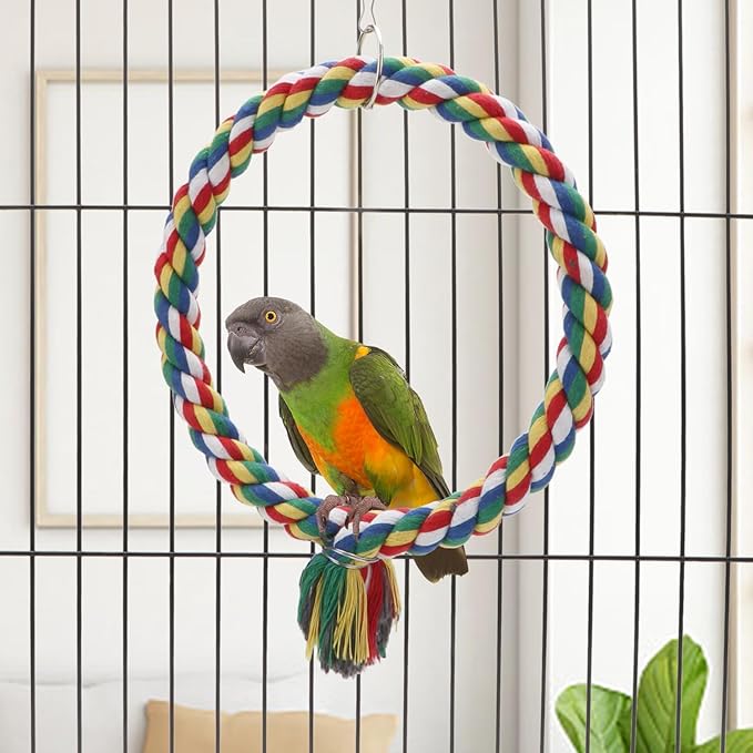 Bird Rope Swing Colorful Perch Climbing Toy - Image 4
