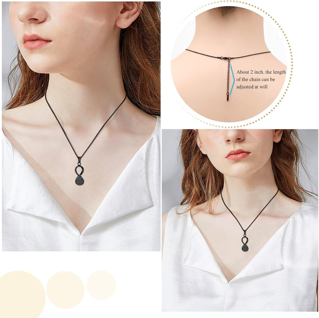 Oinsi Infinity Love Pet Cremation Jewelry for Ashes of Dog/Cat Funeral Keepsake Urn Necklace Pendant Memorial Jewellery