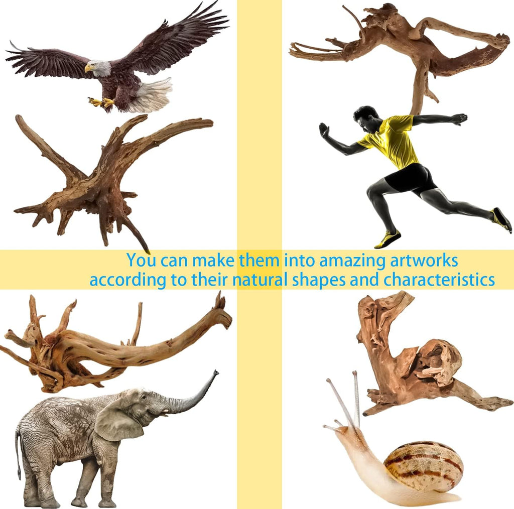 Vmiapxo 8-Pack Natural Driftwood, Sinkable Spider Wood (3.15''-4'')