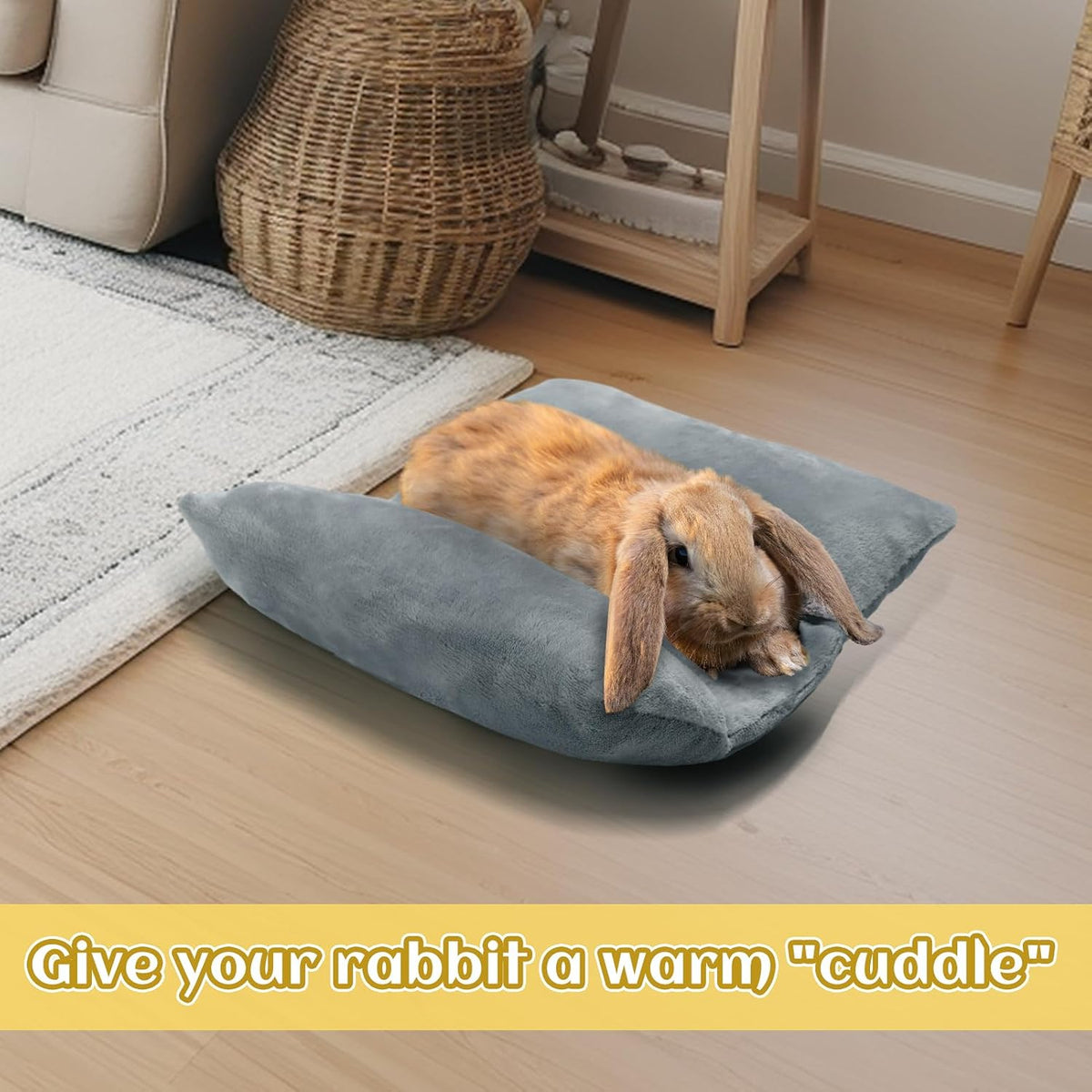 MEWTOGO 14" x 13" Bunny Bed for Rabbit Cage, Thickened & Soft