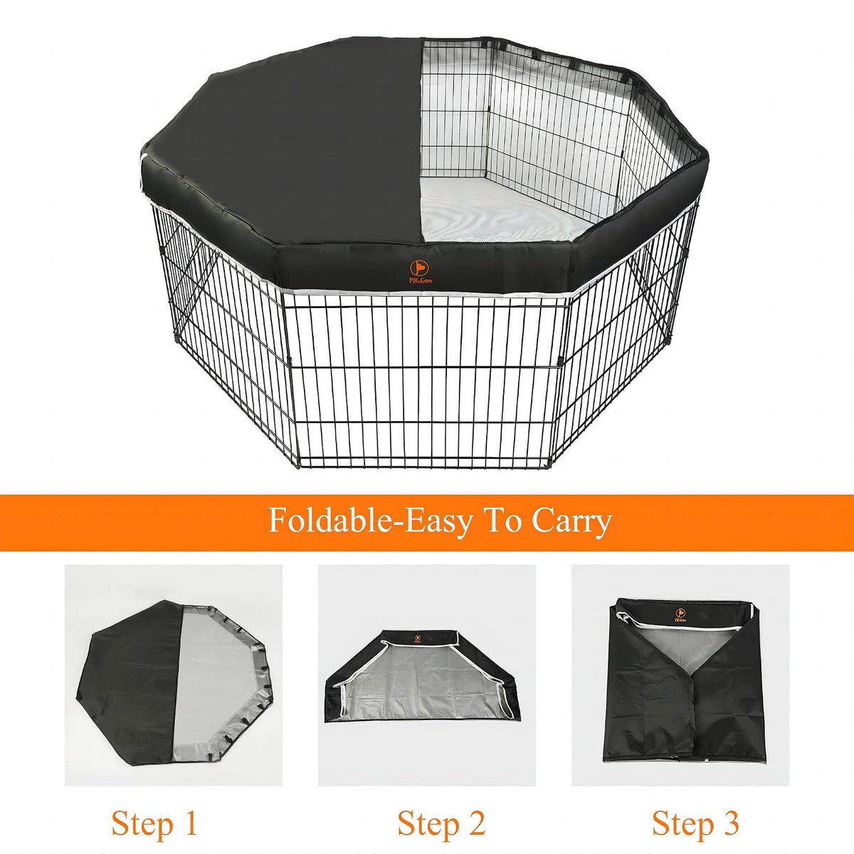 PJYuCien Playpen Top Cover for 24'' Width 8 Panel Pen, Black