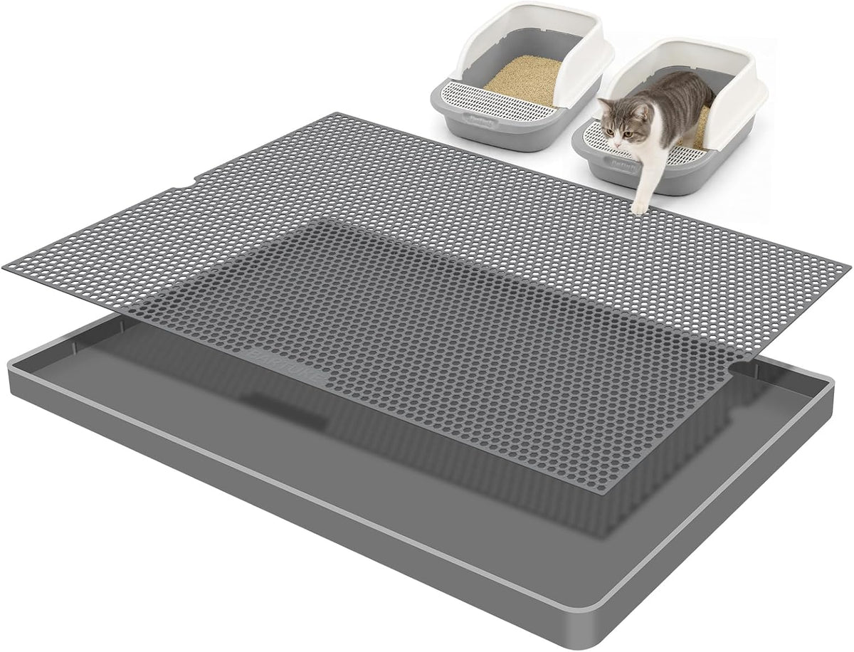 Silicone Cat Litter Mat with Splash Guard Large Cat Litter Box Enclosure